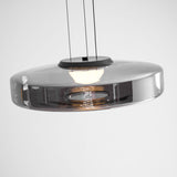 Kitchen Island Pendant Light Fixture, Layered Pendant Lamp, Smoke Grey, Green, Amber