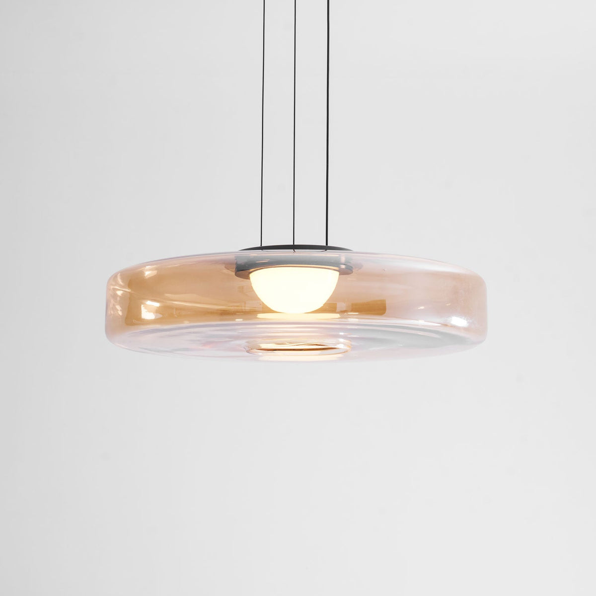 Kitchen Island Pendant Light Fixture, Layered Pendant Lamp, Smoke Grey, Green, Amber