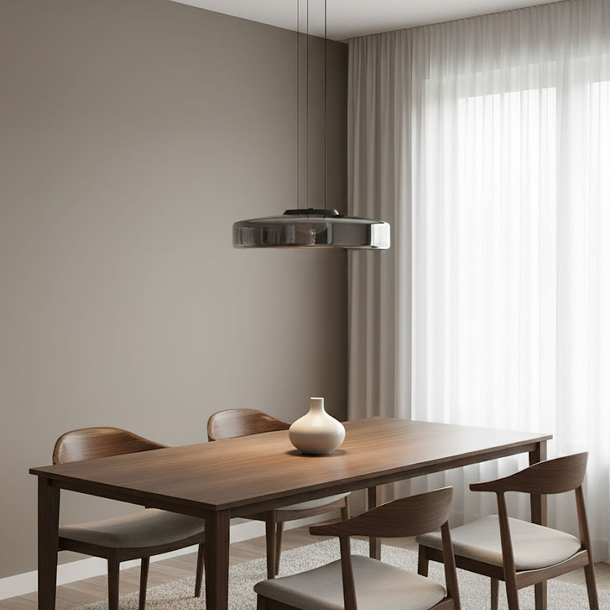 Kitchen Island Pendant Light Fixture, Layered Pendant Lamp, Smoke Grey, Green, Amber