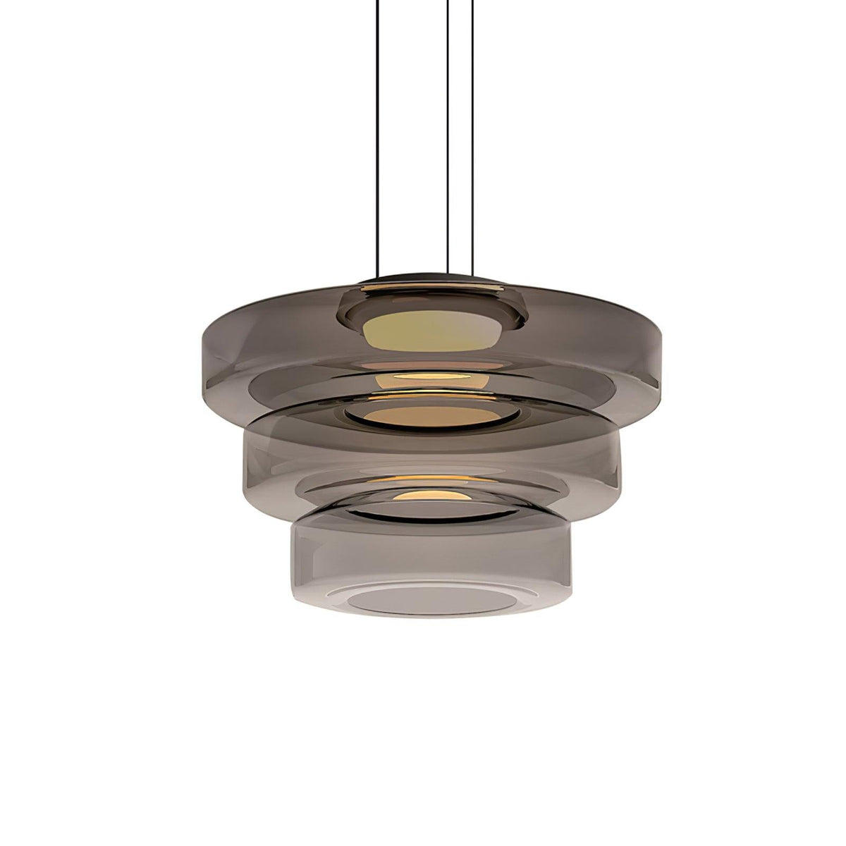 Kitchen Island Pendant Light Fixture, Layered Pendant Lamp, Smoke Grey, Green, Amber