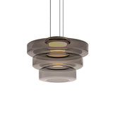 Kitchen Island Pendant Light Fixture, Layered Pendant Lamp, Smoke Grey, Green, Amber