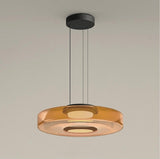 Kitchen Island Pendant Light Fixture, Layered Pendant Lamp, Smoke Grey, Green, Amber
