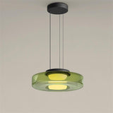 Kitchen Island Pendant Light Fixture, Layered Pendant Lamp, Smoke Grey, Green, Amber