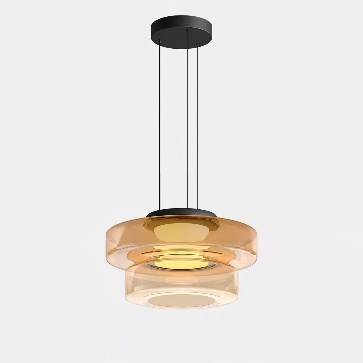 Kitchen Island Pendant Light Fixture, Layered Pendant Lamp, Smoke Grey, Green, Amber