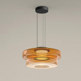 Kitchen Island Pendant Light Fixture, Layered Pendant Lamp, Smoke Grey, Green, Amber