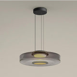 Kitchen Island Pendant Light Fixture, Layered Pendant Lamp, Smoke Grey, Green, Amber