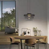 Kitchen Island Pendant Light Fixture, Layered Pendant Lamp, Smoke Grey, Green, Amber