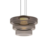 Kitchen Island Pendant Light Fixture, Layered Pendant Lamp, Smoke Grey, Green, Amber