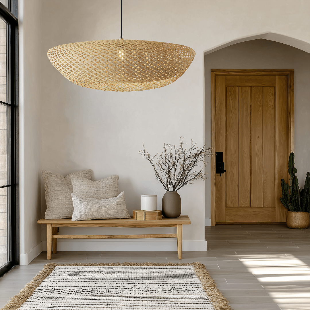 Amara bamboo chandelier, Large size, studio shot on white background