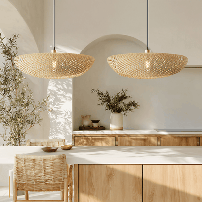 Amara bamboo chandelier, Small size, studio shot on white background
