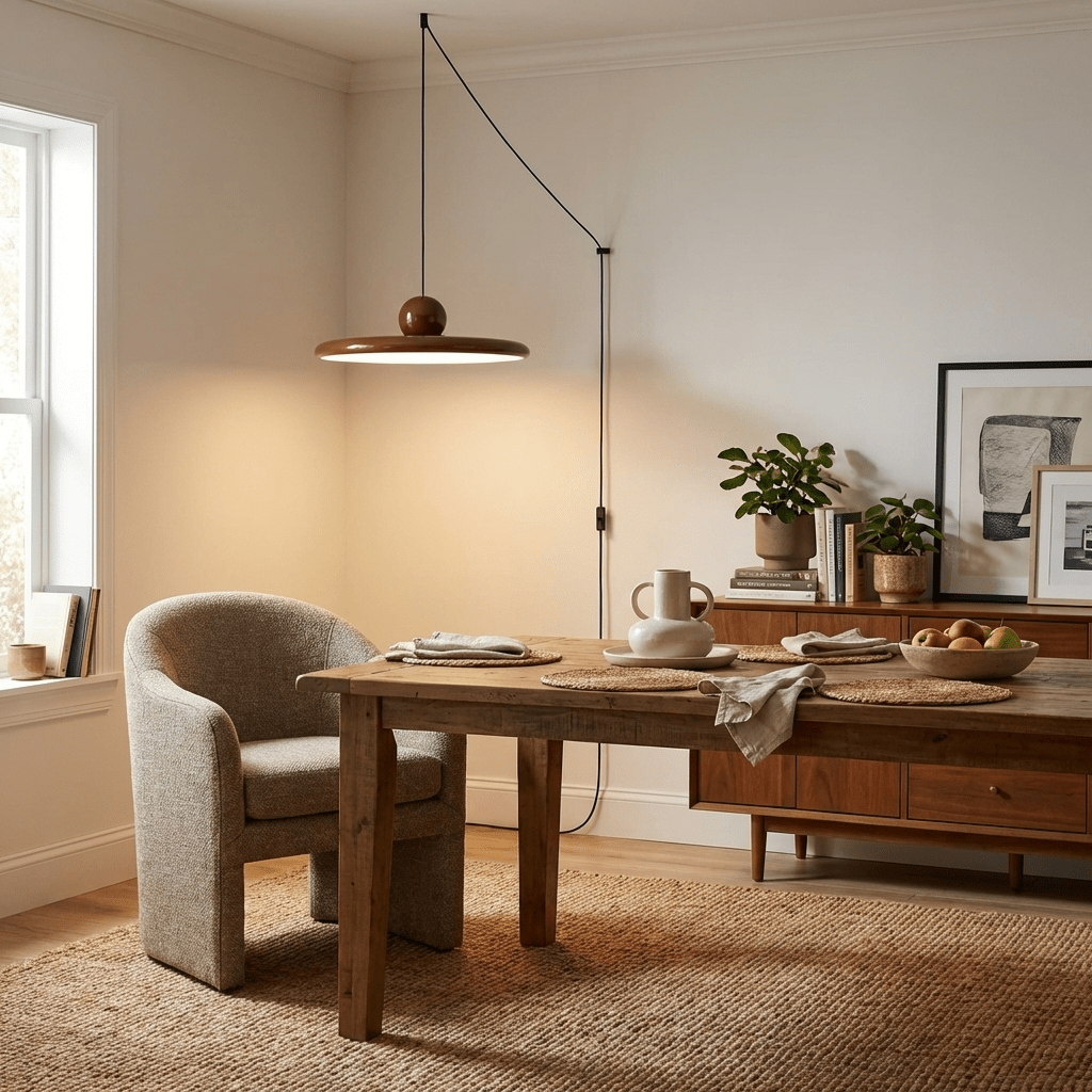 Eira Swag Lamp, Plug-In Pendant Swag Light Fixture, Hanging Ceiling Light with 2 Hooks