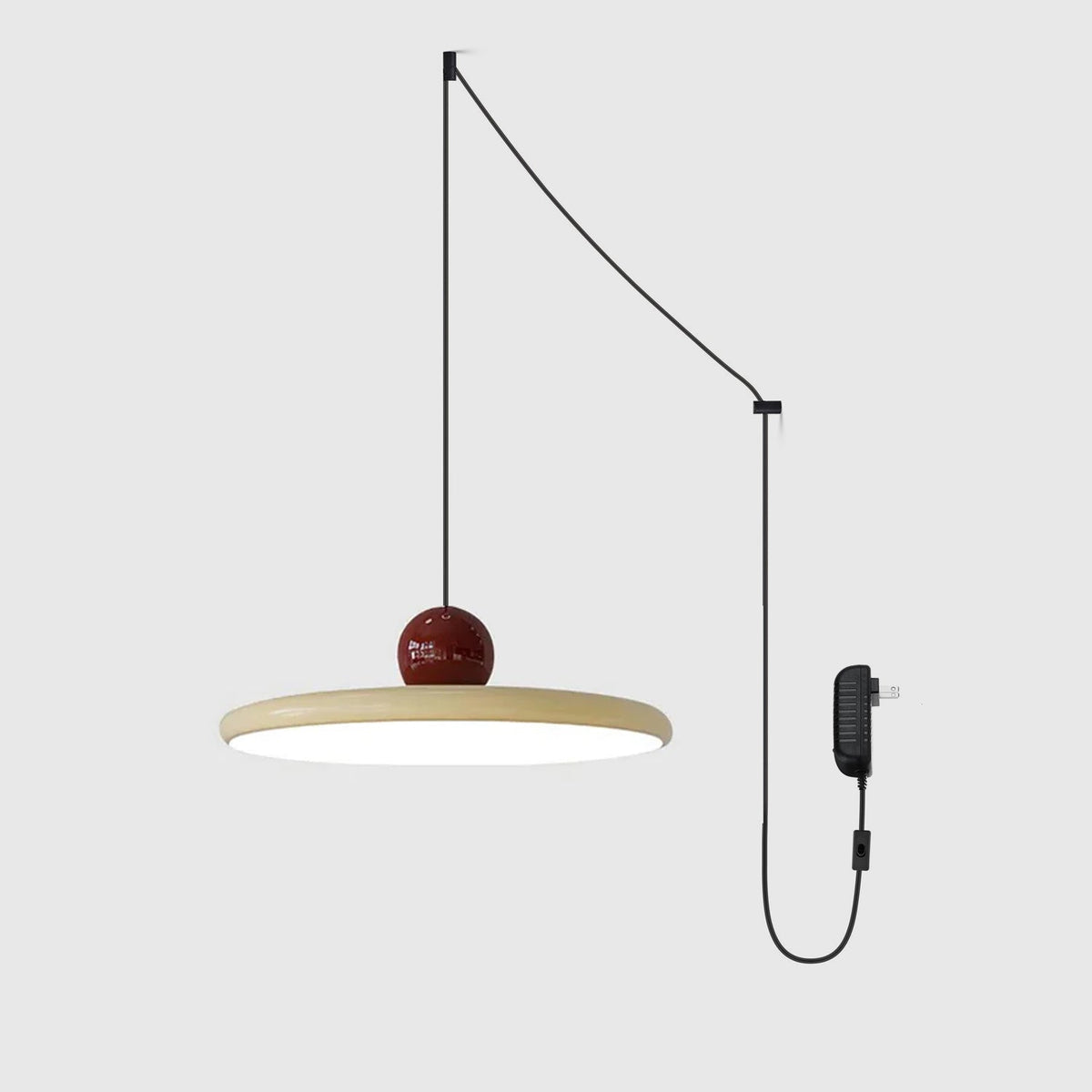 Eira Swag Lamp, Plug-In Pendant Swag Light Fixture, Hanging Ceiling Light with 2 Hooks