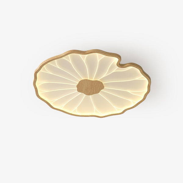 Hasu Ceiling Flush Mounted Lights, Lotus Leaf Ceiling Lights, Wood Grain, Round & Rectangular