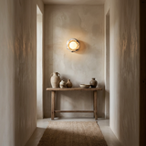 Alma Wall Sconces, Natural Marble Wall Light, Diffused Globe, Bedroom & Hallway Lighting