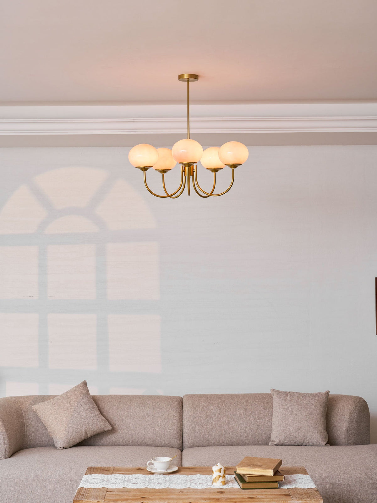 Cloudlet Modern Chandelier, Hand-Sprayed Glass Shades, Adjustable Drop
