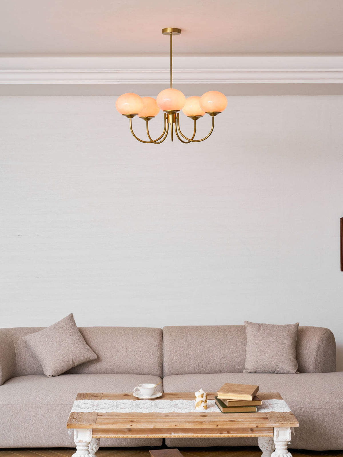 Cloudlet Modern Chandelier, Hand-Sprayed Glass Shades, Adjustable Drop