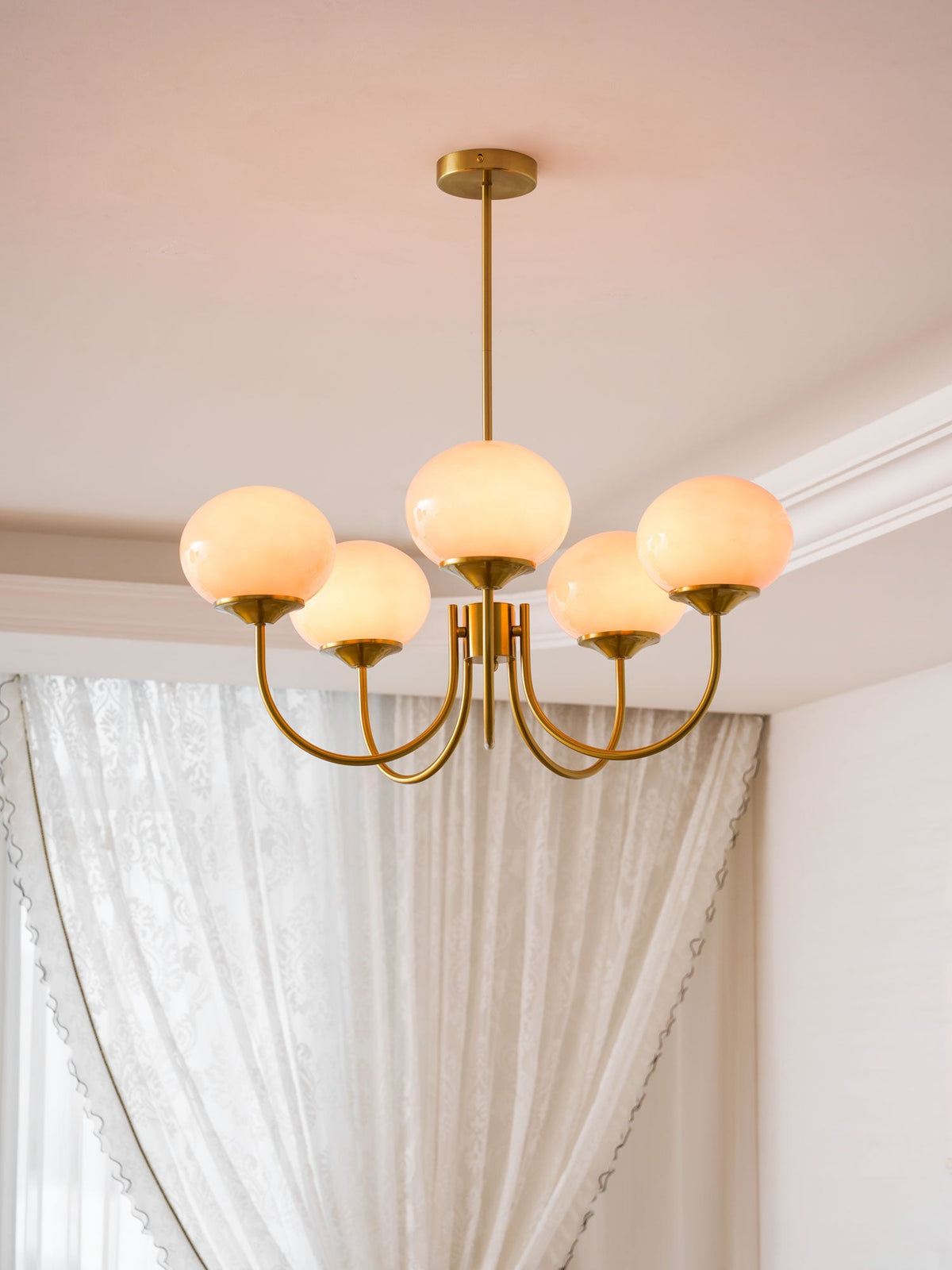 Cloudlet Modern Chandelier, Hand-Sprayed Glass Shades, Adjustable Drop