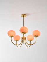 Cloudlet Modern Chandelier, Hand-Sprayed Glass Shades, Adjustable Drop