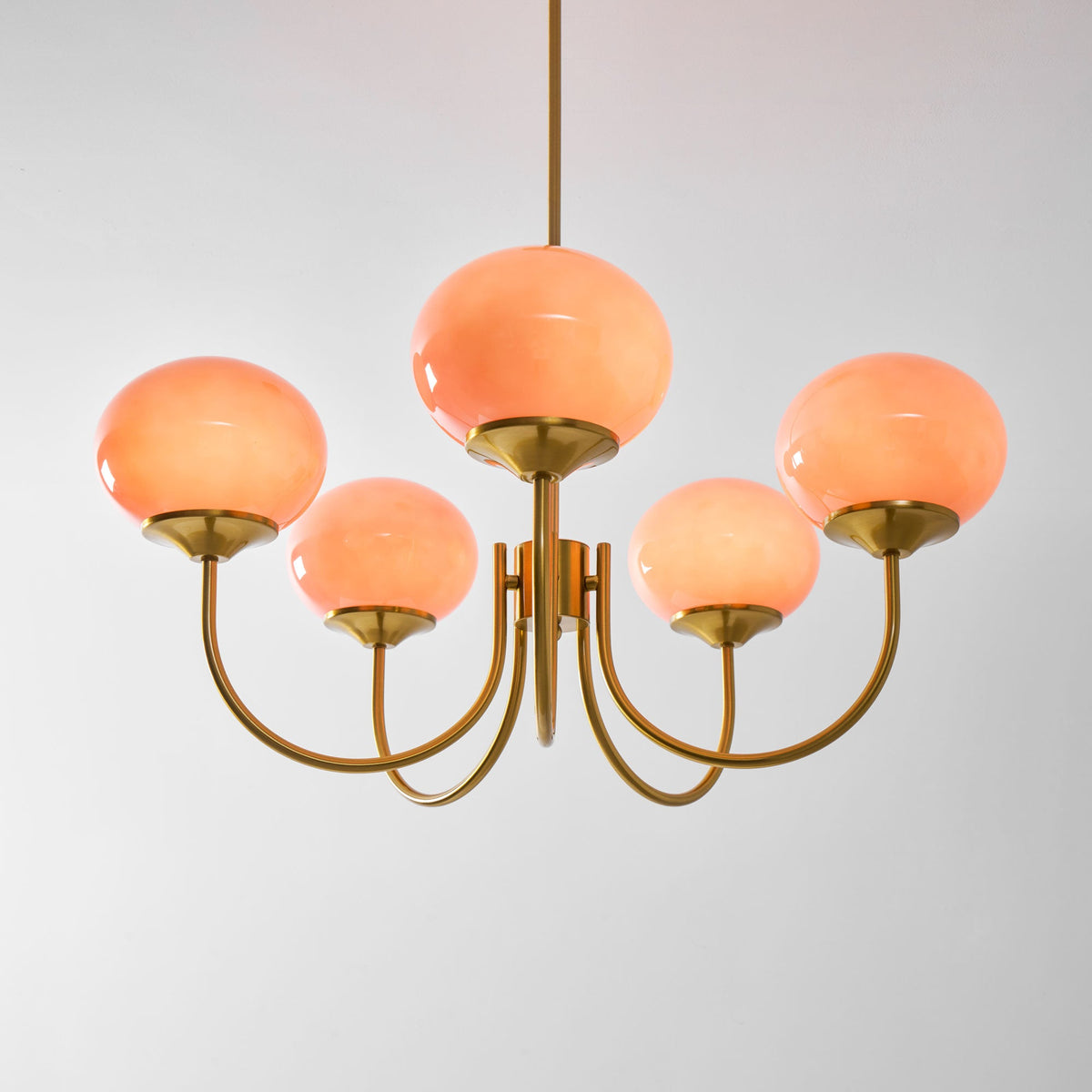 Cloudlet Modern Chandelier, Hand-Sprayed Glass Shades, Adjustable Drop