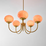 Cloudlet Modern Chandelier, Hand-Sprayed Glass Shades, Adjustable Drop