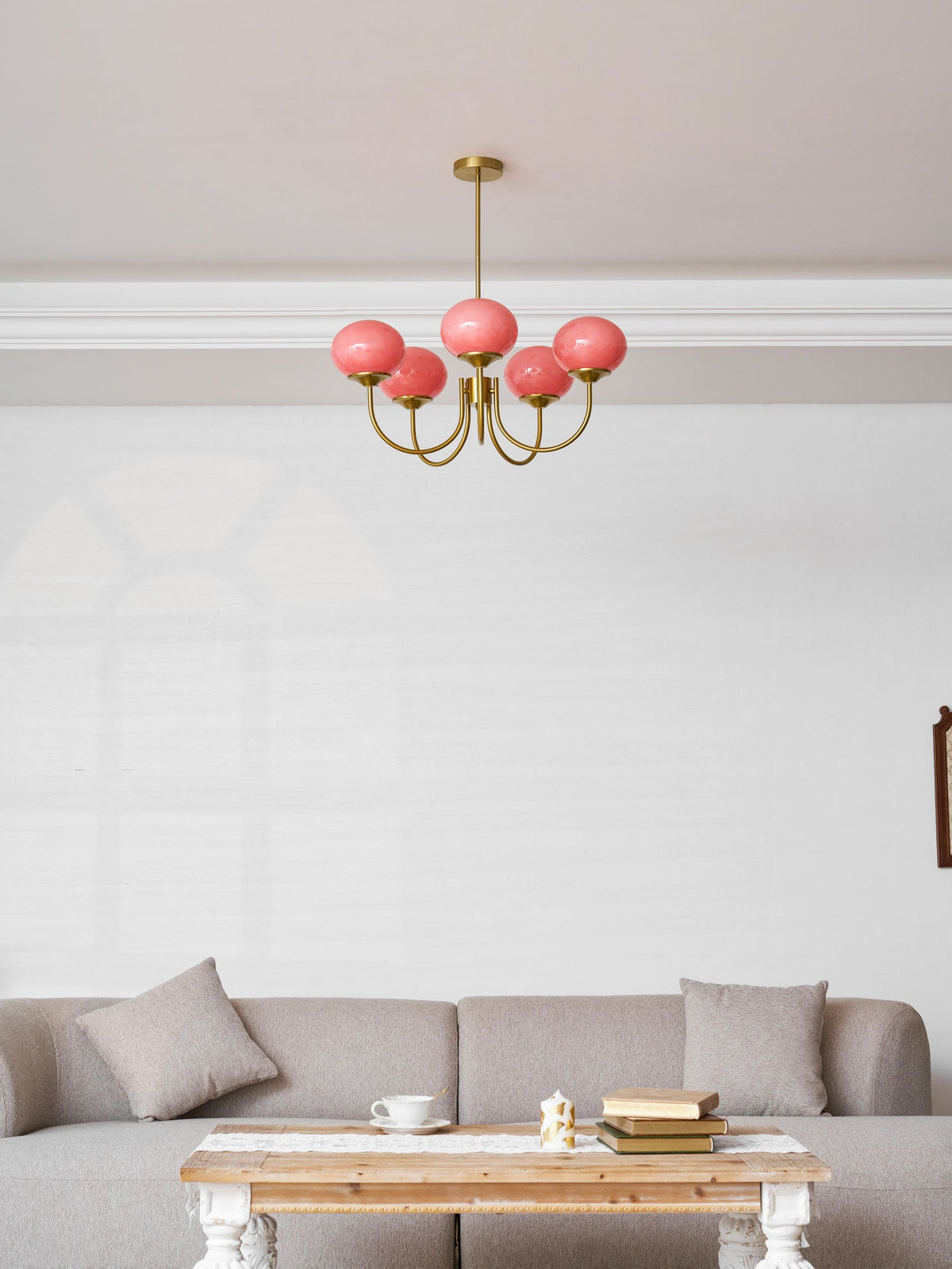 Cloudlet Modern Chandelier, Hand-Sprayed Glass Shades, Adjustable Drop