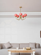 Cloudlet Modern Chandelier, Hand-Sprayed Glass Shades, Adjustable Drop