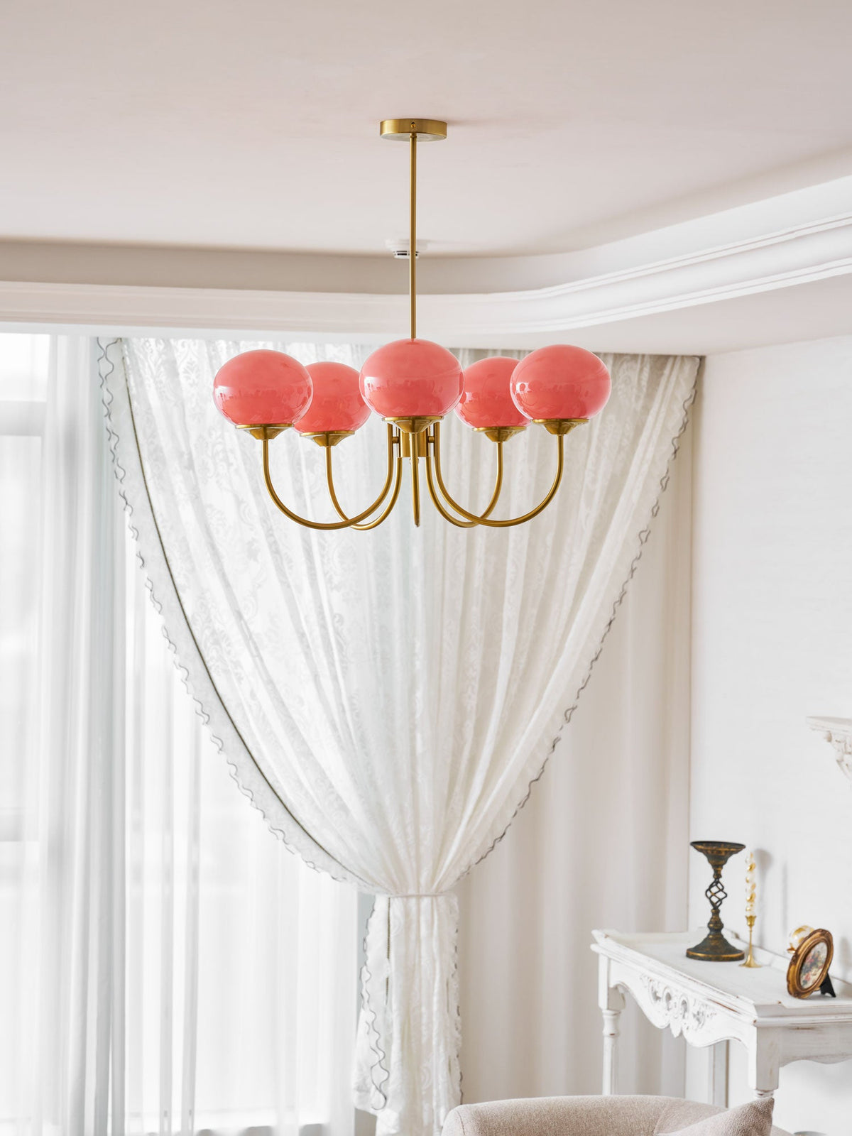 Cloudlet Modern Chandelier, Hand-Sprayed Glass Shades, Adjustable Drop