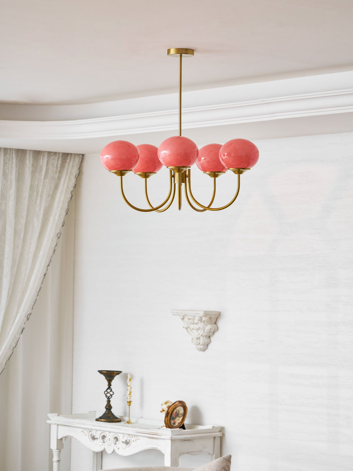 Cloudlet Modern Chandelier, Hand-Sprayed Glass Shades, Adjustable Drop