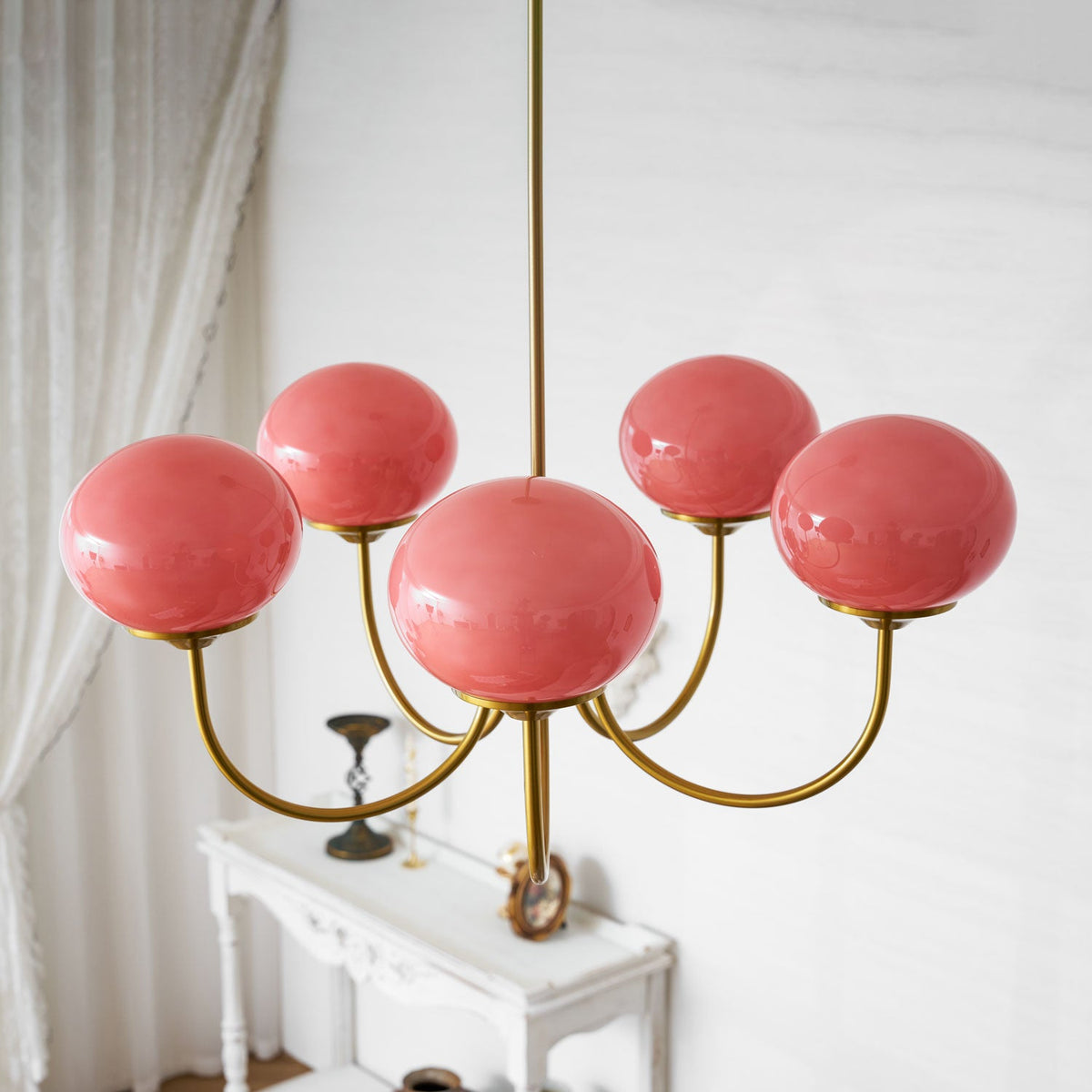 Cloudlet Modern Chandelier, Hand-Sprayed Glass Shades, Adjustable Drop