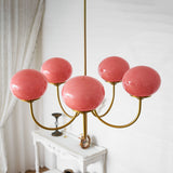 Cloudlet Modern Chandelier, Hand-Sprayed Glass Shades, Adjustable Drop