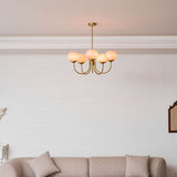Cloudlet Modern Chandelier, Hand-Sprayed Glass Shades, Adjustable Drop