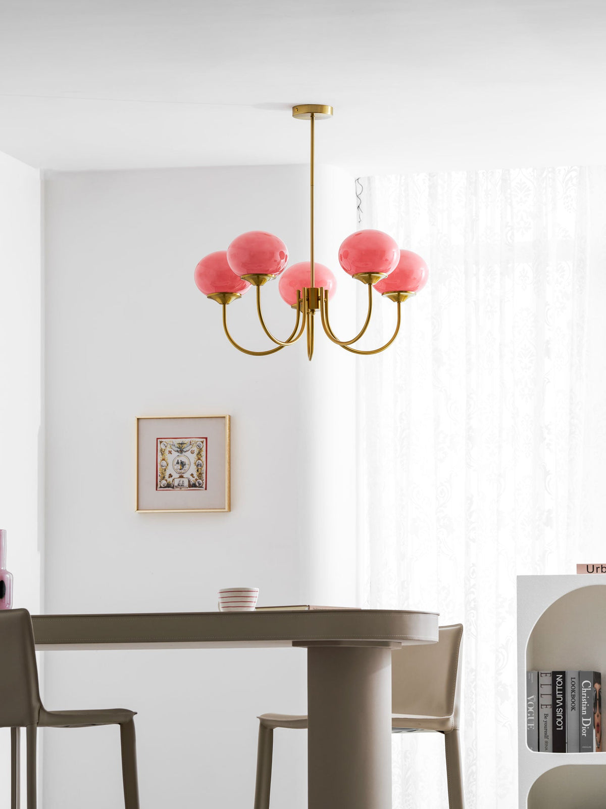 Cloudlet Modern Chandelier, Hand-Sprayed Glass Shades, Adjustable Drop