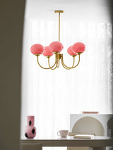 Cloudlet Modern Chandelier, Hand-Sprayed Glass Shades, Adjustable Drop