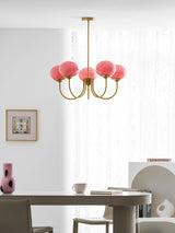 Cloudlet Modern Chandelier, Hand-Sprayed Glass Shades, Adjustable Drop