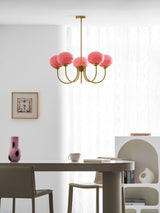Cloudlet Modern Chandelier, Hand-Sprayed Glass Shades, Adjustable Drop