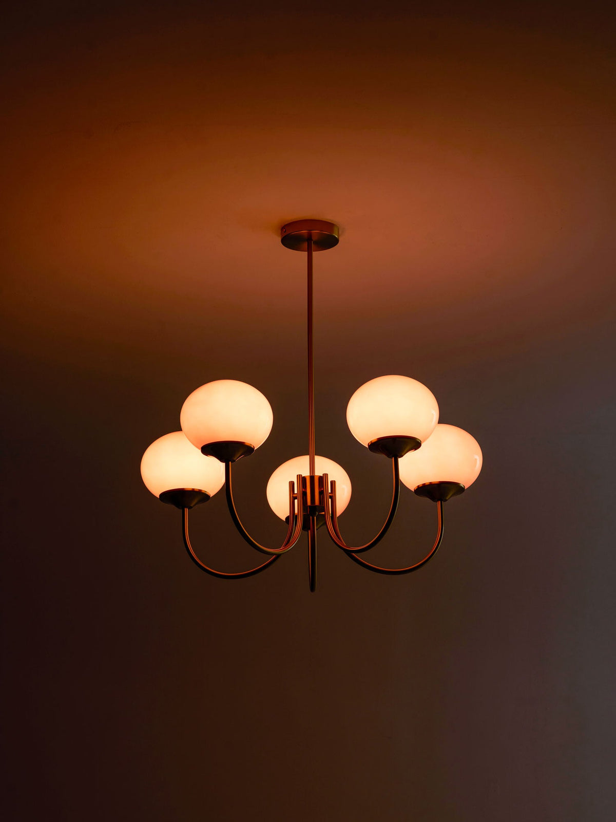 Cloudlet Modern Chandelier, Hand-Sprayed Glass Shades, Adjustable Drop