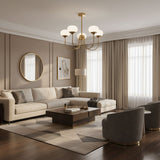 Cloudlet Modern Chandelier, Hand-Sprayed Glass Shades, Adjustable Drop
