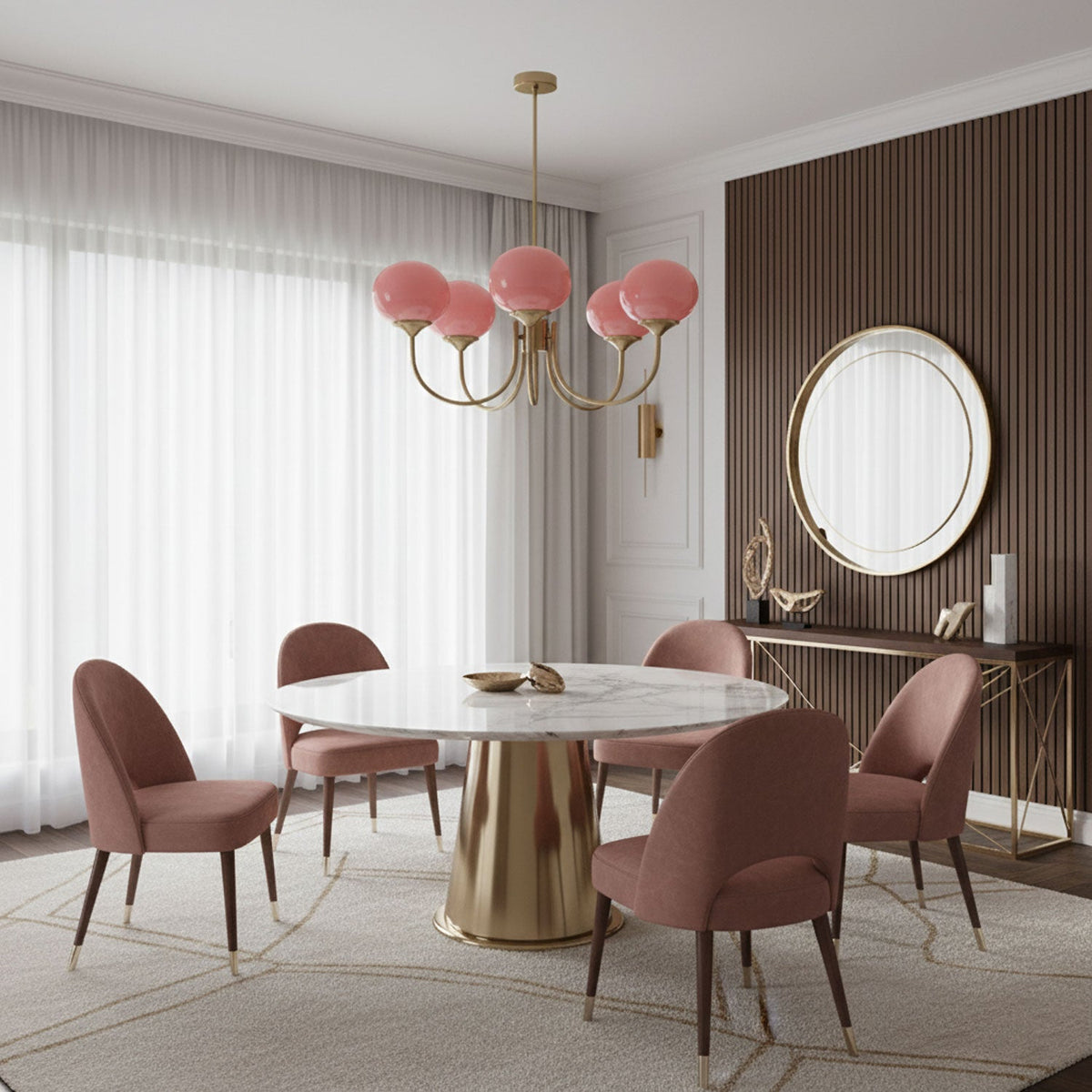 Cloudlet Modern Chandelier, Hand-Sprayed Glass Shades, Adjustable Drop