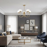 Cloudlet Modern Chandelier, Hand-Sprayed Glass Shades, Adjustable Drop