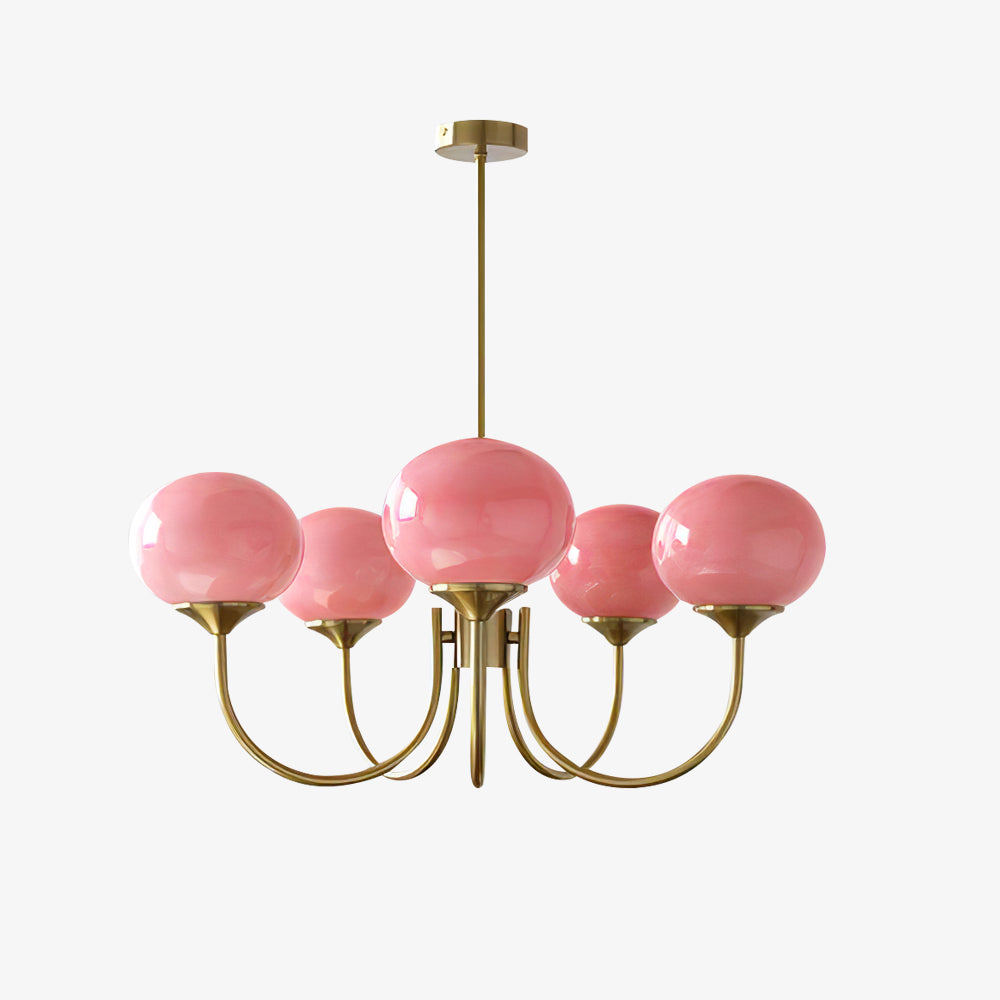 Cloudlet Modern Chandelier, Hand-Sprayed Glass Shades, Adjustable Drop