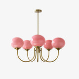 Cloudlet Modern Chandelier, Hand-Sprayed Glass Shades, Adjustable Drop