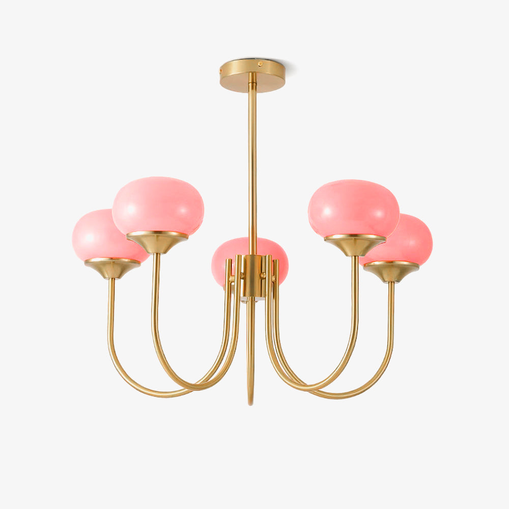 Cloudlet Modern Chandelier, Hand-Sprayed Glass Shades, Adjustable Drop
