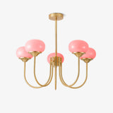 Cloudlet Modern Chandelier, Hand-Sprayed Glass Shades, Adjustable Drop