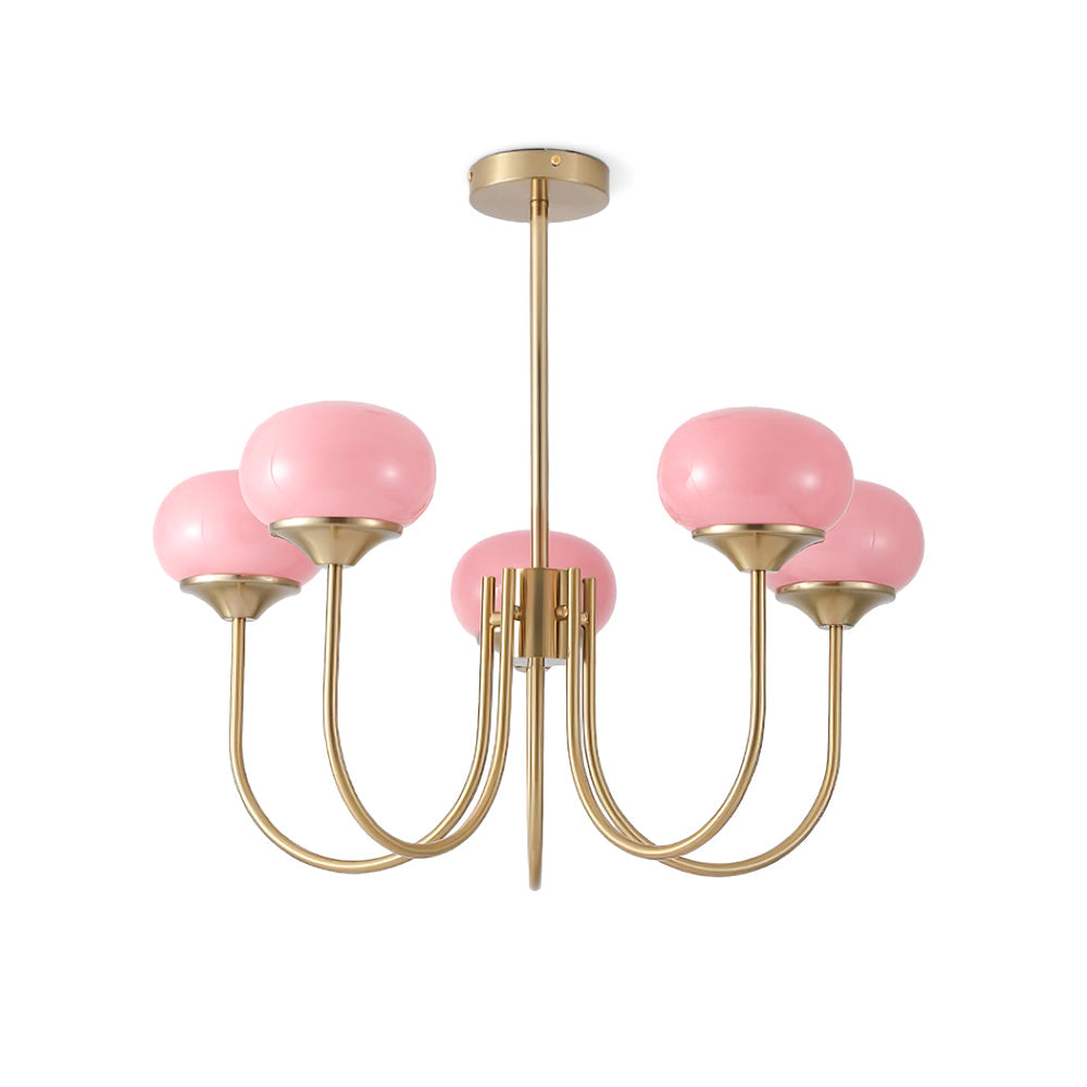 Cloudlet Modern Chandelier, Hand-Sprayed Glass Shades, Adjustable Drop