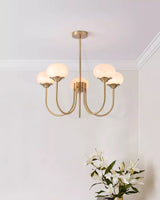 Cloudlet Modern Chandelier, Hand-Sprayed Glass Shades, Adjustable Drop