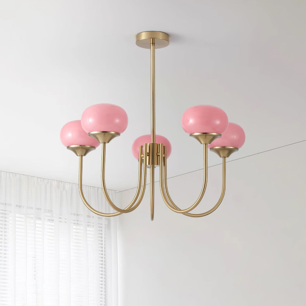 Cloudlet Modern Chandelier, Hand-Sprayed Glass Shades, Adjustable Drop