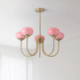 Cloudlet Modern Chandelier, Hand-Sprayed Glass Shades, Adjustable Drop
