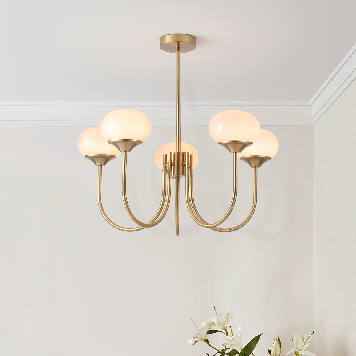 Cloudlet Modern Chandelier, Hand-Sprayed Glass Shades, Adjustable Drop