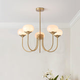 Cloudlet Modern Chandelier, Hand-Sprayed Glass Shades, Adjustable Drop