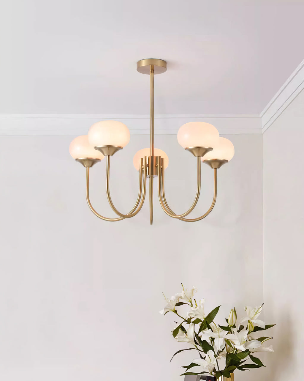 Cloudlet Modern Chandelier, Hand-Sprayed Glass Shades, Adjustable Drop